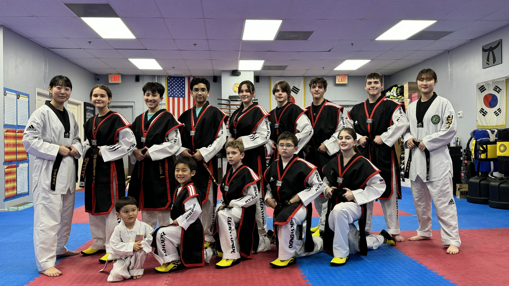 Teen students learning technique